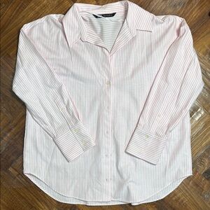 ZARA Pink Striped Button-Up Shirt
